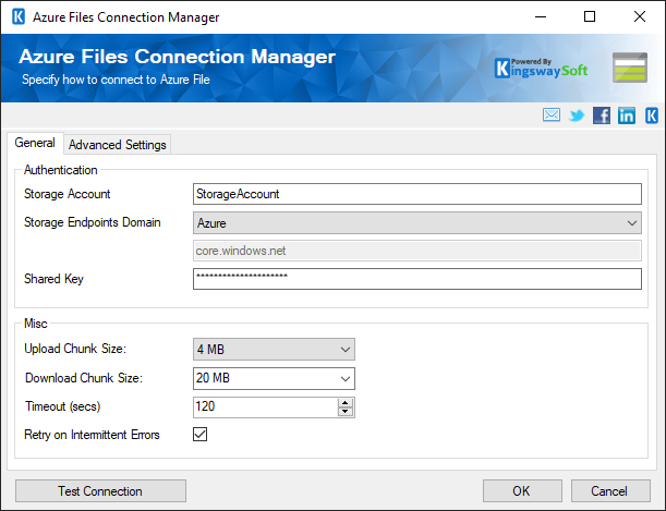 Azure Files Connection Manager